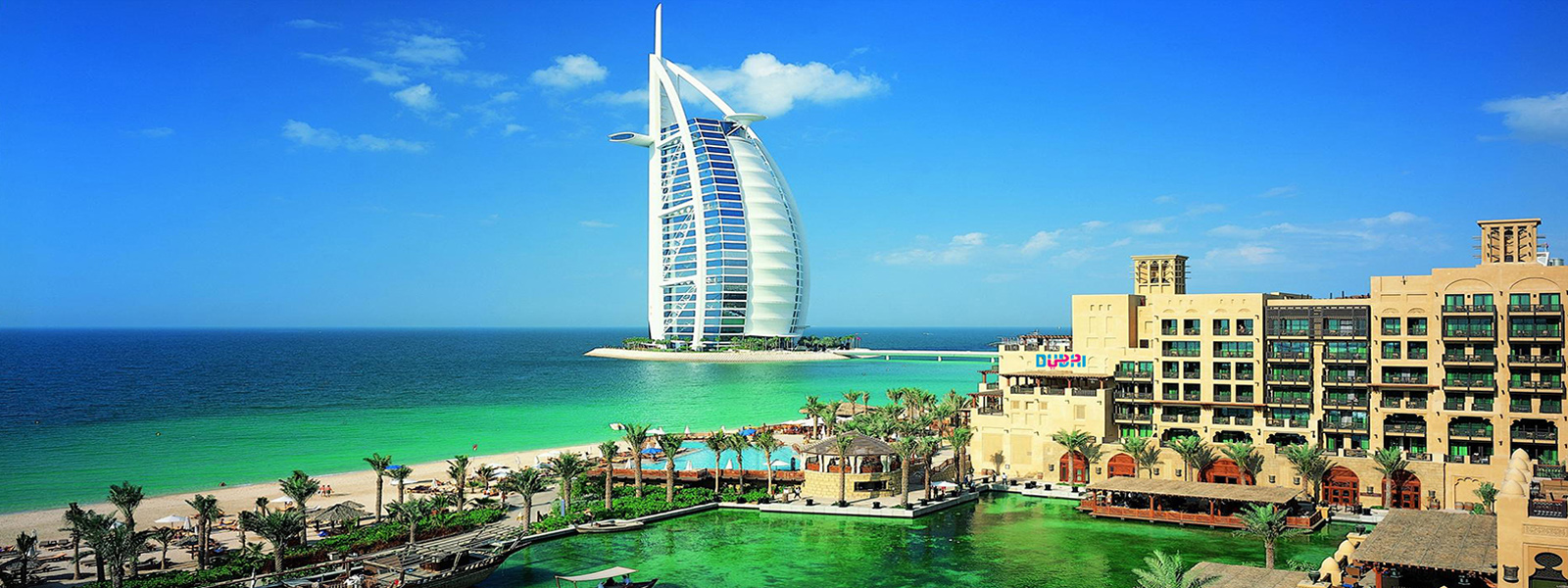 Dubai coastline and Burj Al Arab